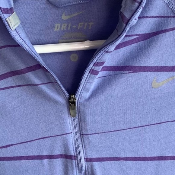 Nike Purple Striped Hooded Half Sleeve Tee - Picture 7 of 8